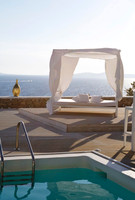 Pool of Mykonian Mare Resort with Lovebeds